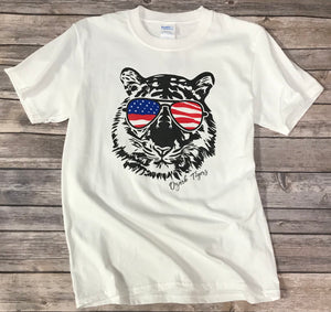 Ozark Patriotic Tiger White T-Shirt Youth/Adult