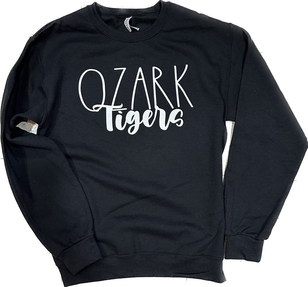 Black Ozark Tigers Crew Sweatshirt