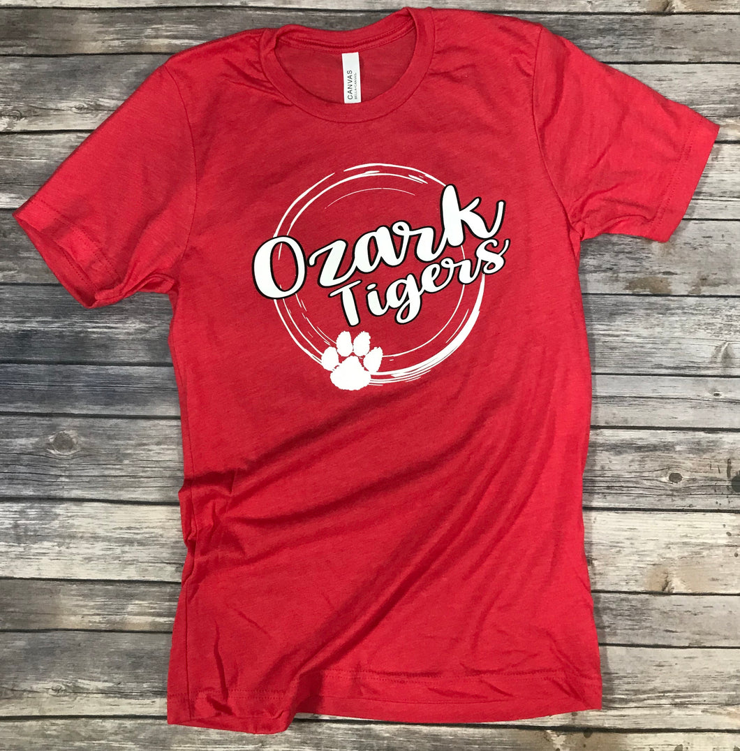 Ozark Tigers Soft Red T-Shirt Short/Long Sleeve