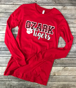 Ozark Tigers Soft Long Sleeve Red T-Shirt